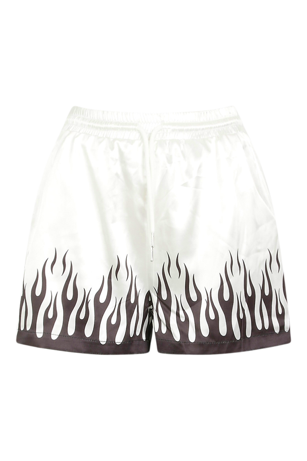 Satin Flame Print Shorts