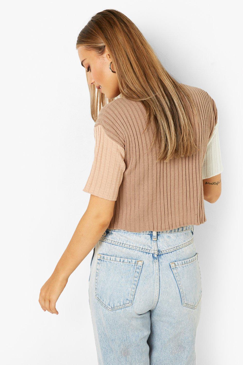 Beige short outlet sleeve cardigan