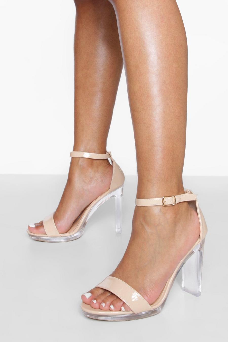 Nude Clear Detail Barley There Heels image number 1