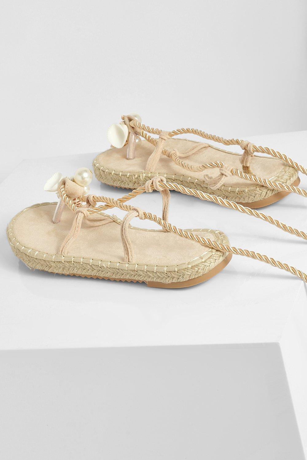 Pearl sale wrap sandals