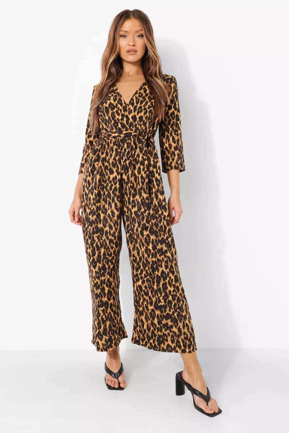 Leopard cheap culotte jumpsuit