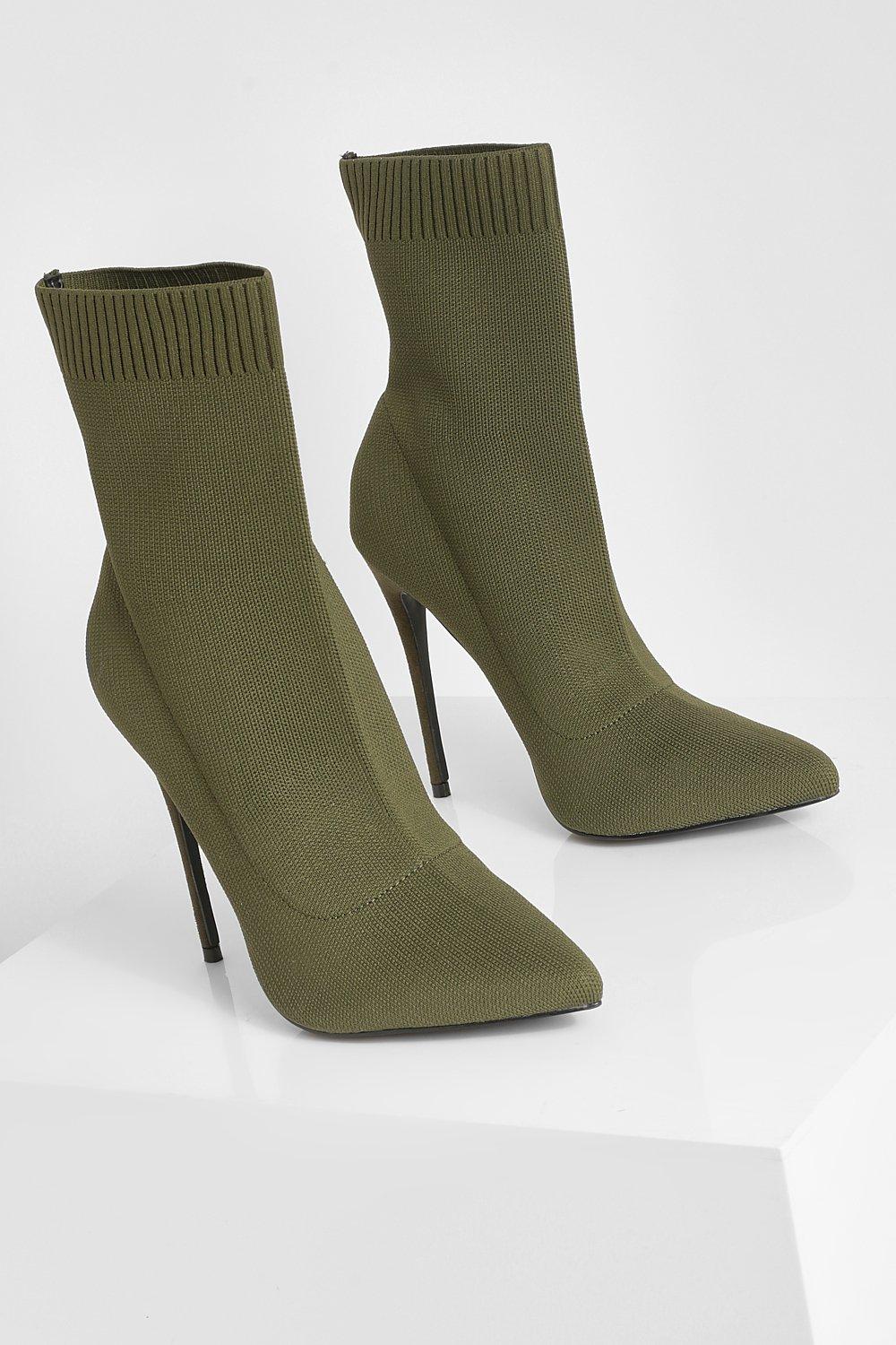 Olive green shop sock booties