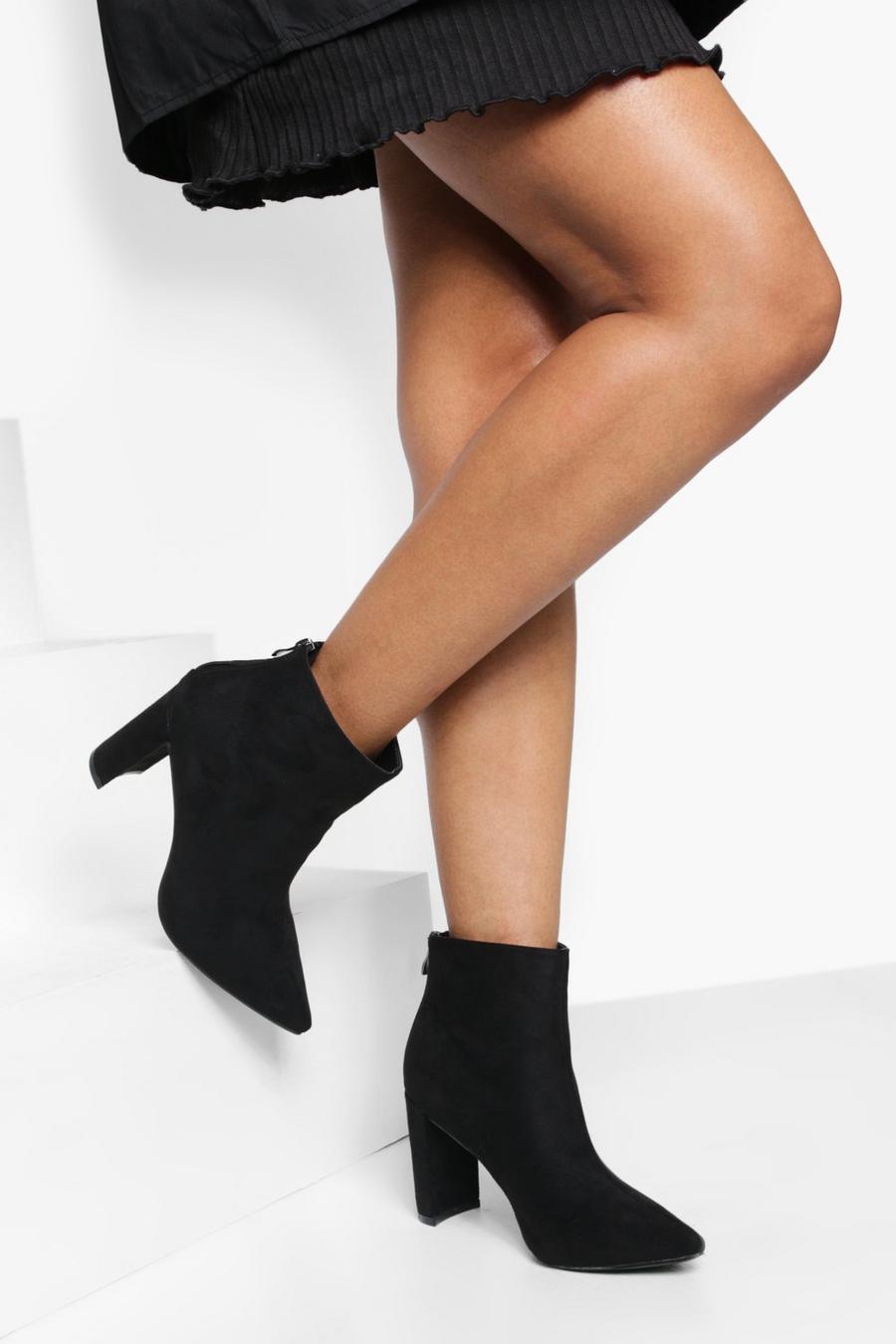 Black Pointed Toe Shoe Boots image number 1