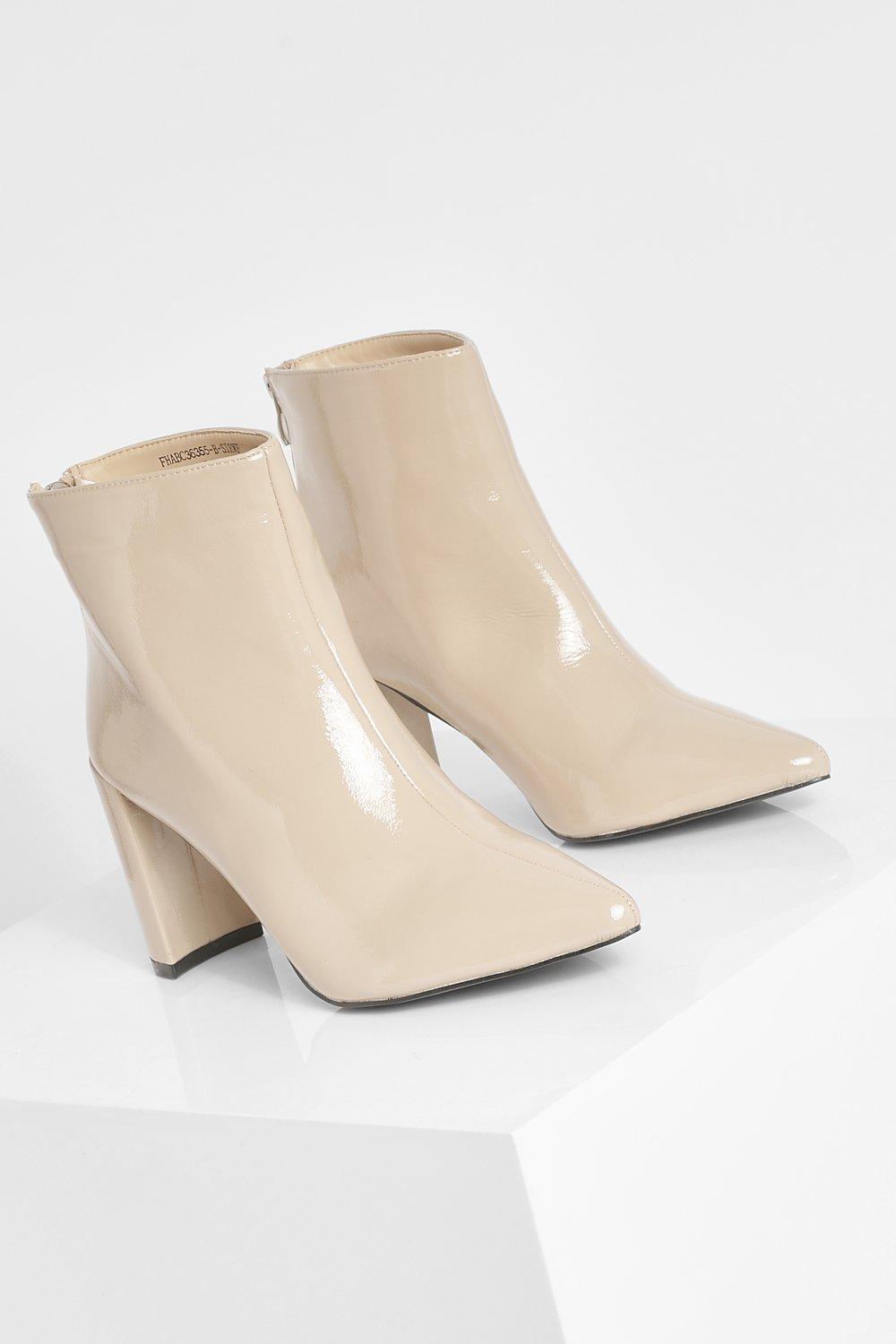 cream ankle boots wide fit