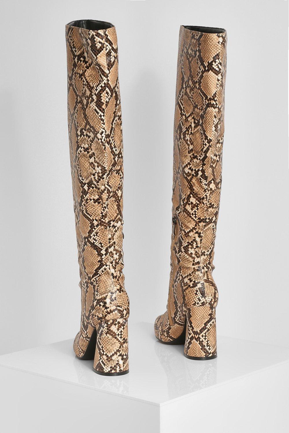 Snakeskin boots sale boohoo