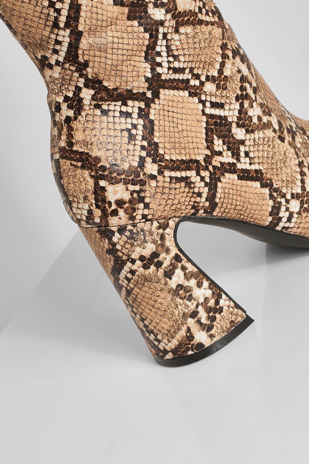 Boohoo snake print on sale boots