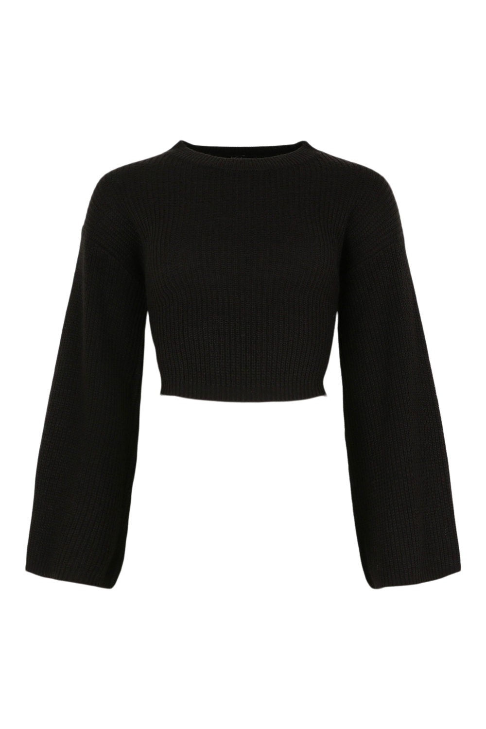 Women s Black Wide Sleeve Jumper Boohoo UK