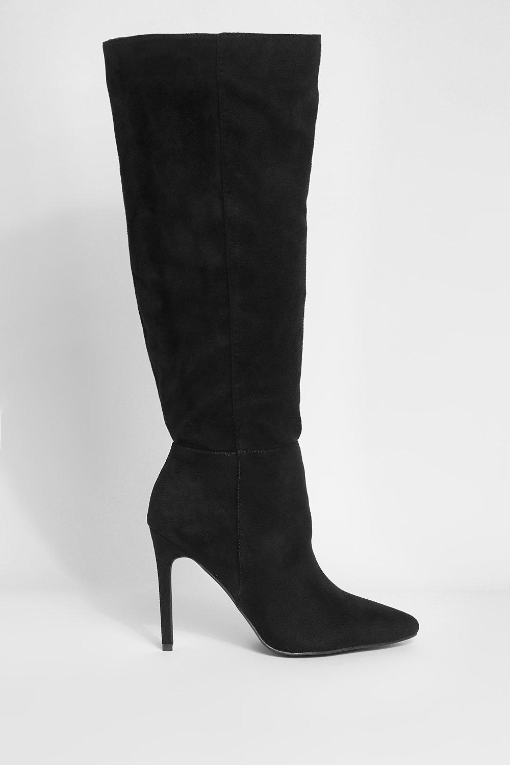 Long black hot sale stiletto boots