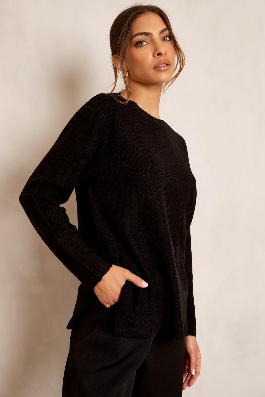 Black Lightweight Sweater image number 1