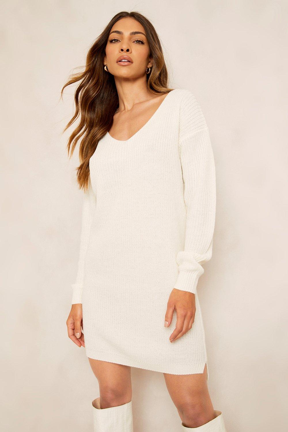 Neck cheap sweater dress