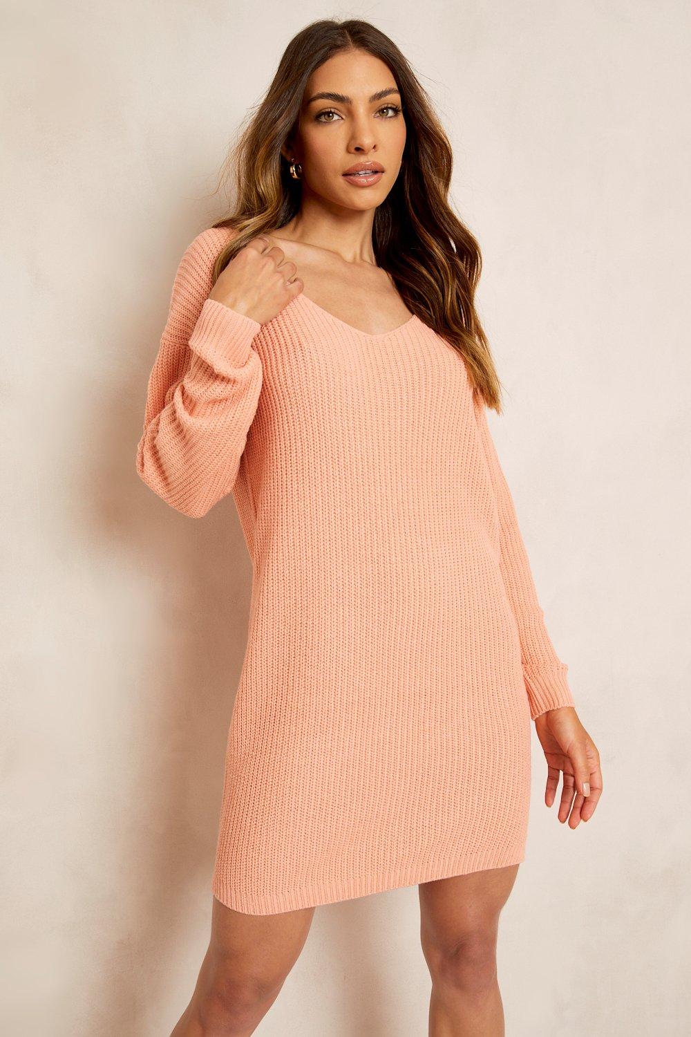 Peach store sweater dress