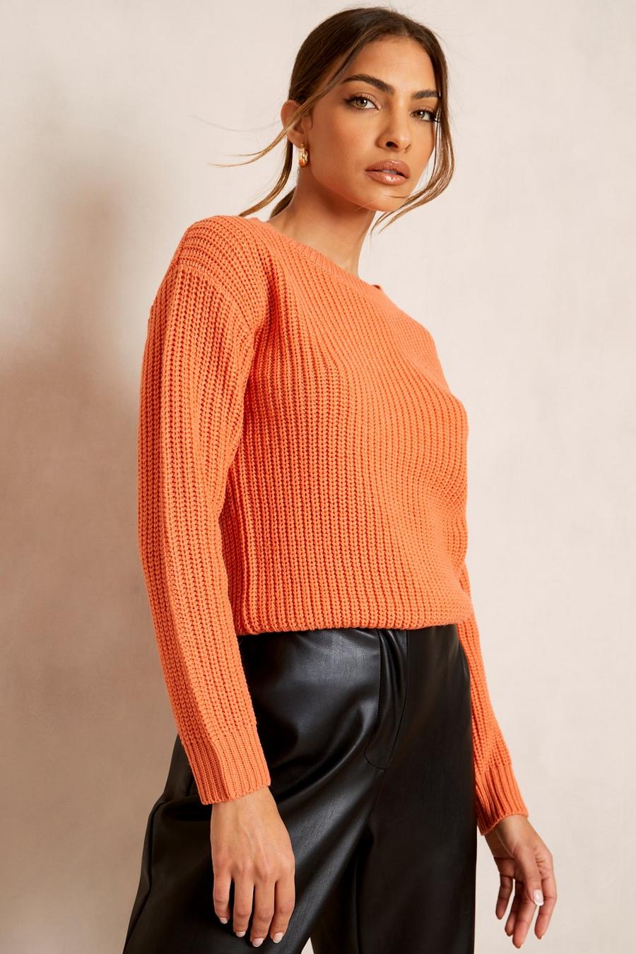 Spice orange Recycled Crew Neck Sweater