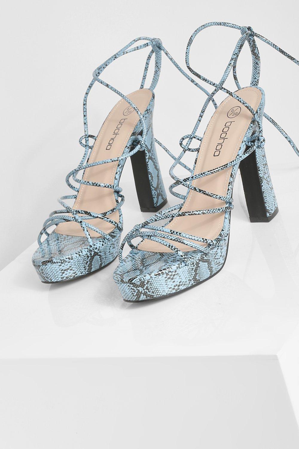 Lace up snake heels sales