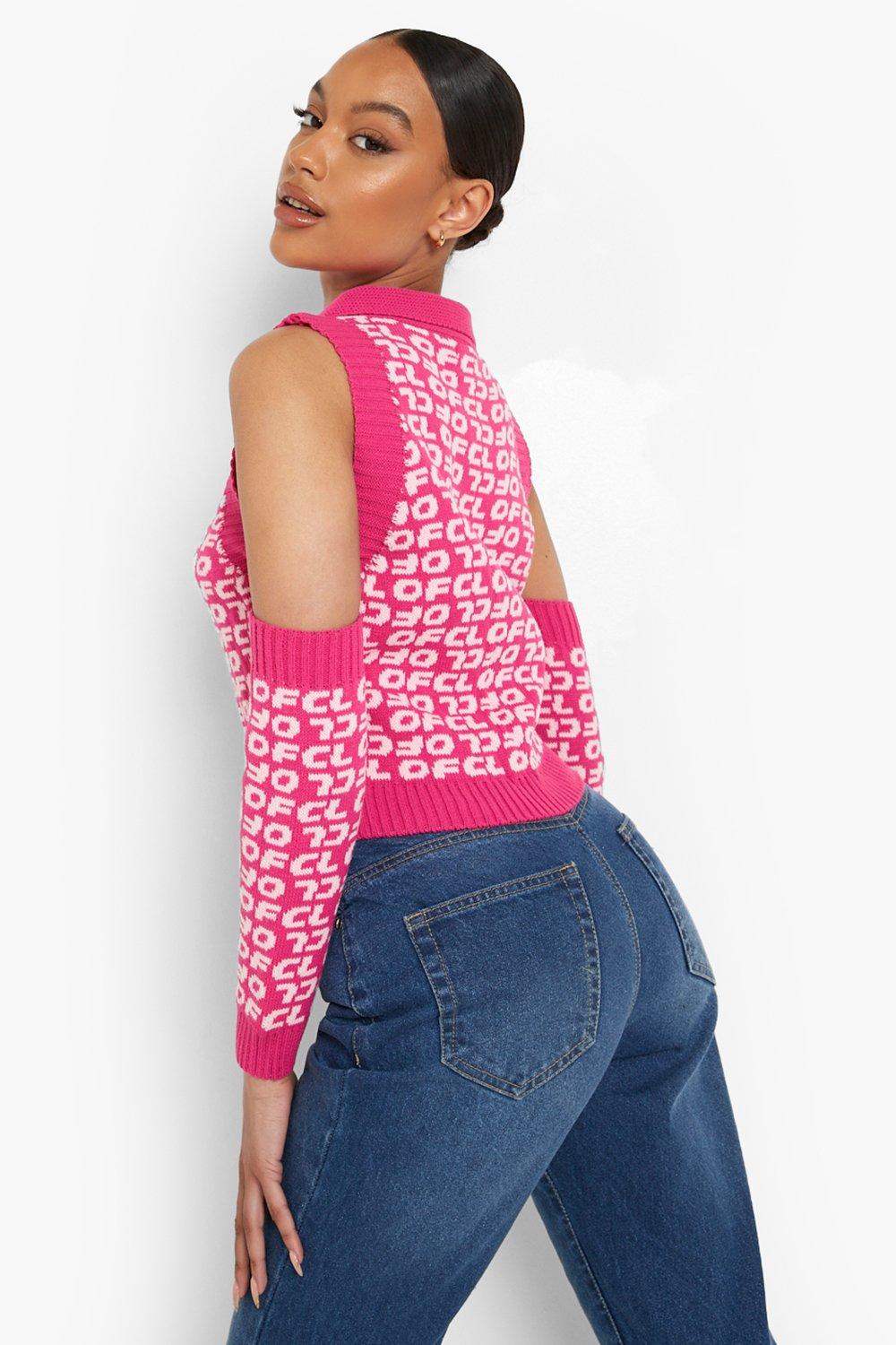 Ofcl Cut Out Cold Shoulder Jumper boohoo