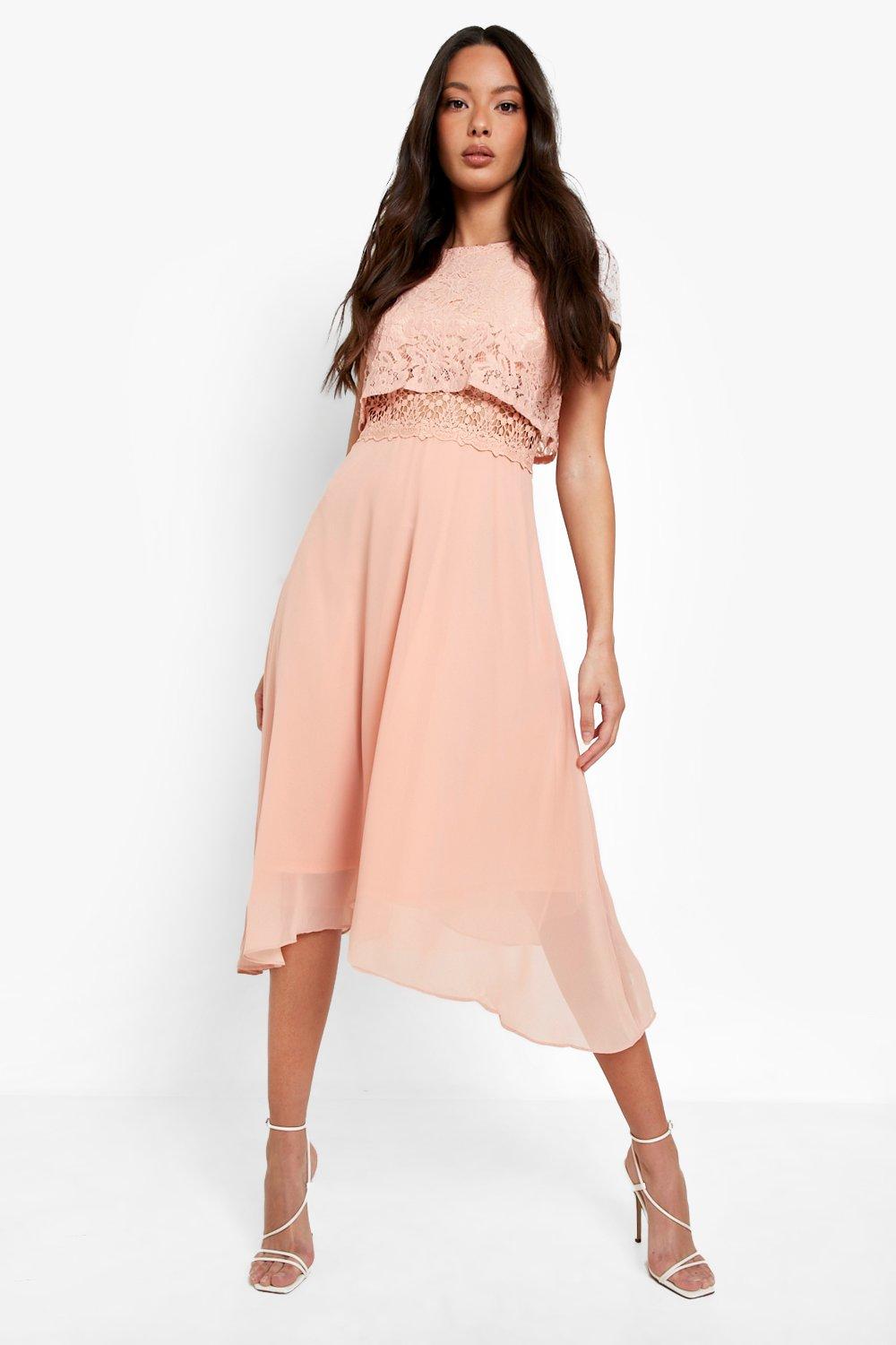 Lace and chiffon clearance dress