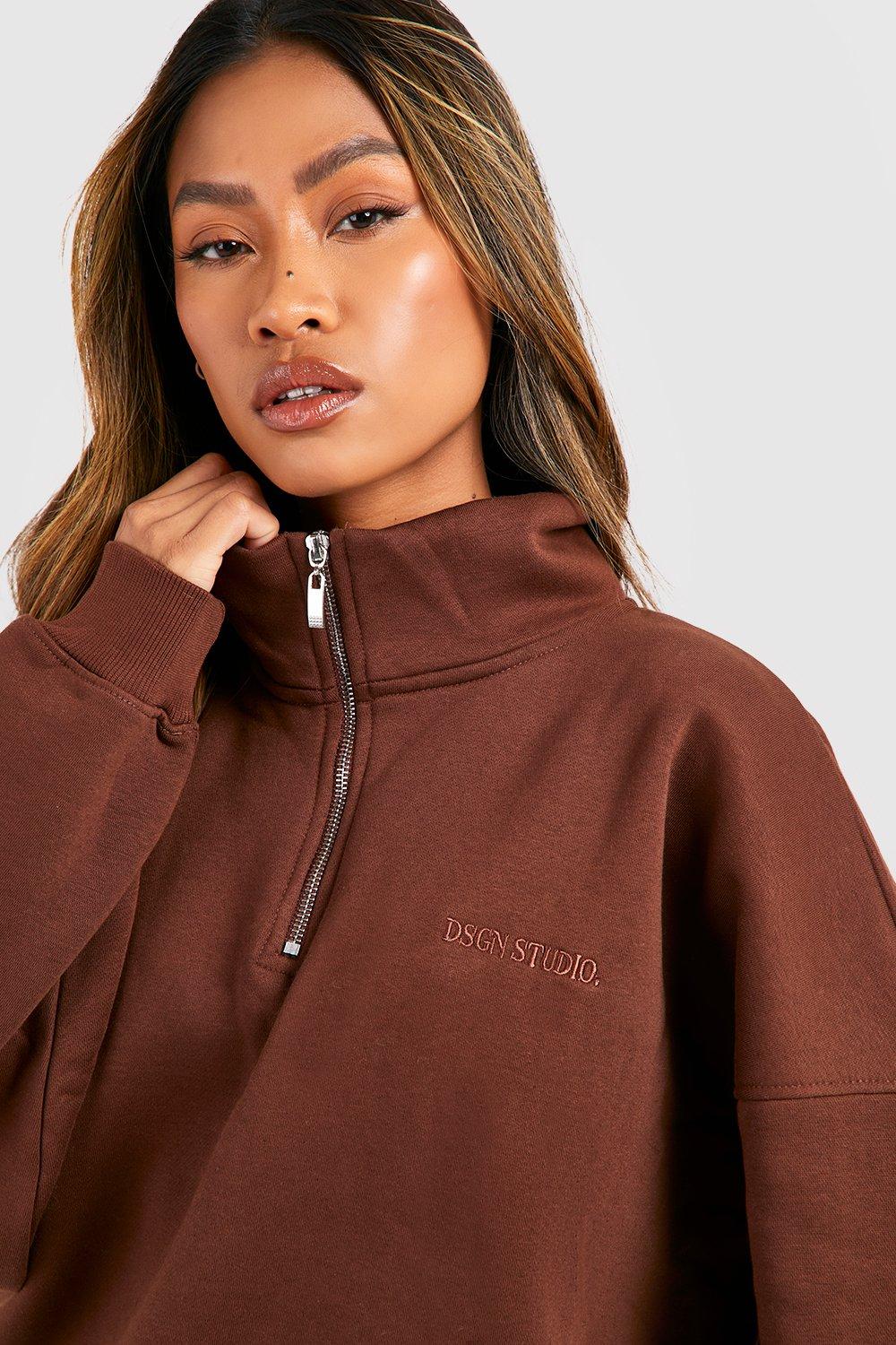 Half zip 2025 womens sweatshirt