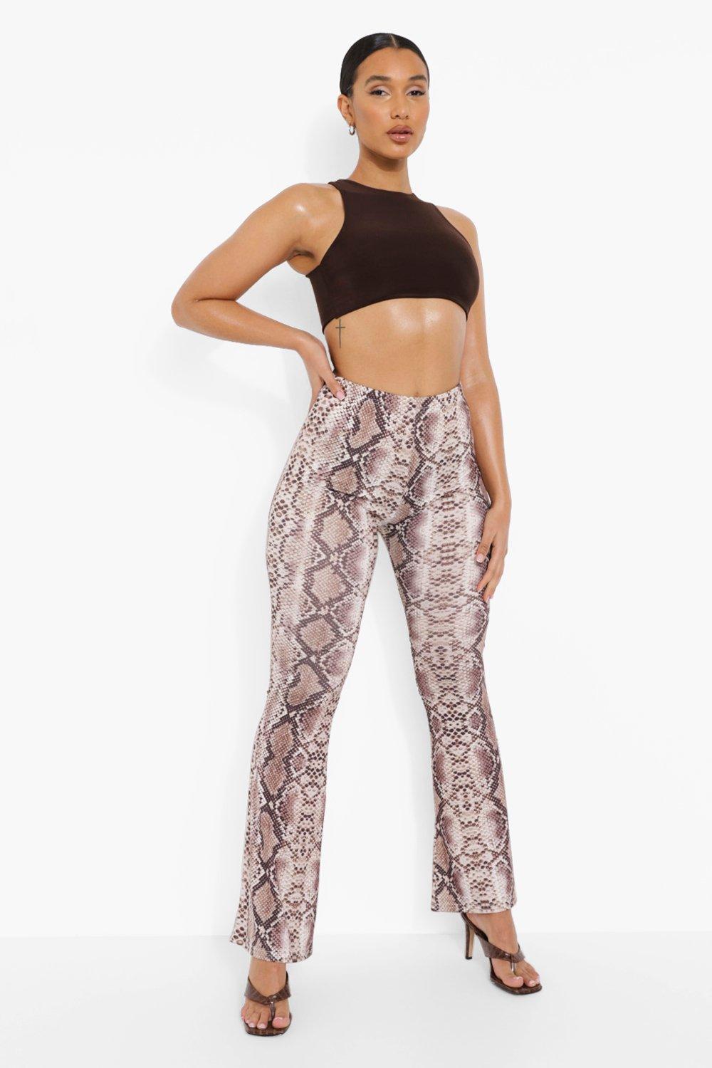 Pantalones de punto con estampado de serpiente