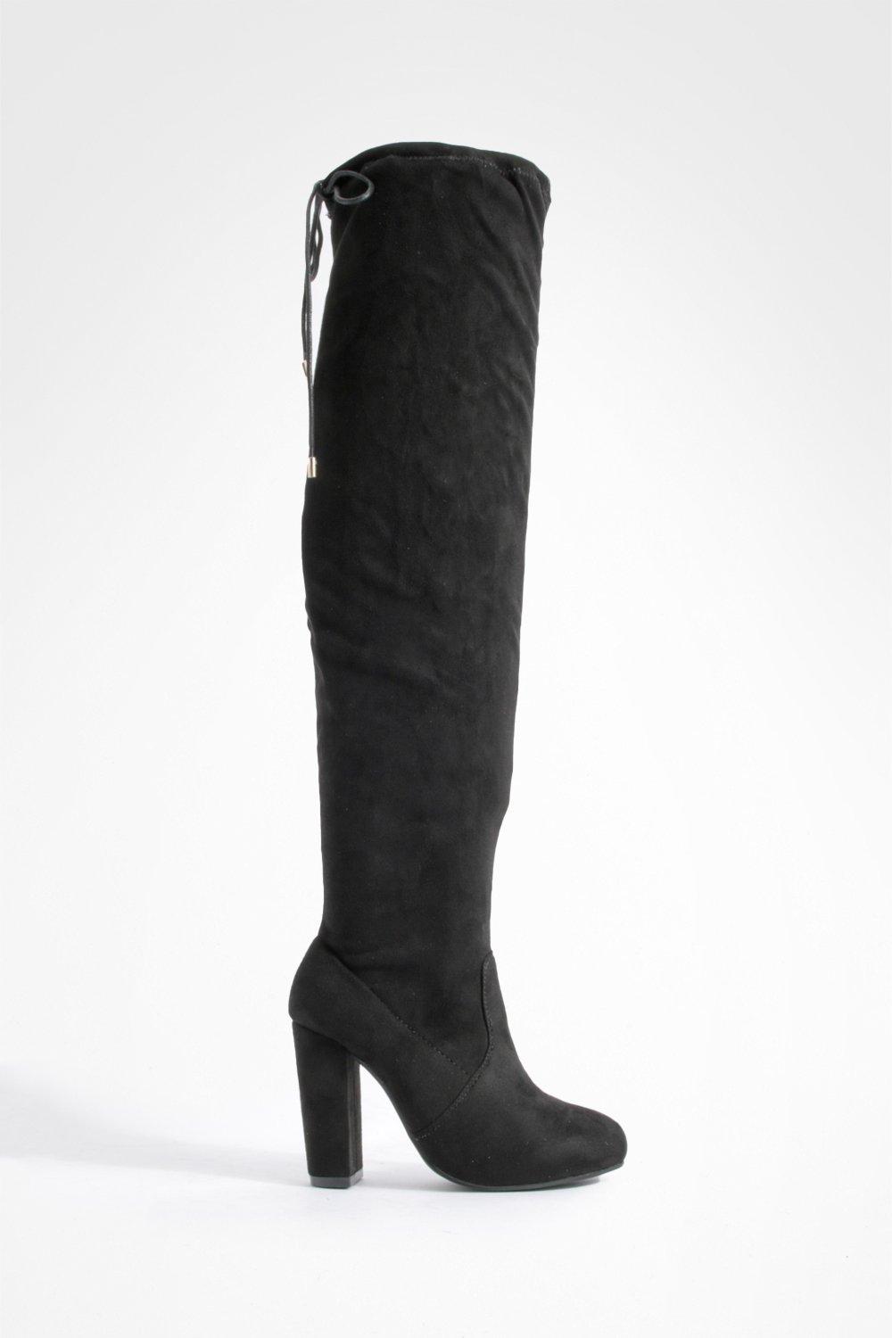 Black tie sale knee high boots