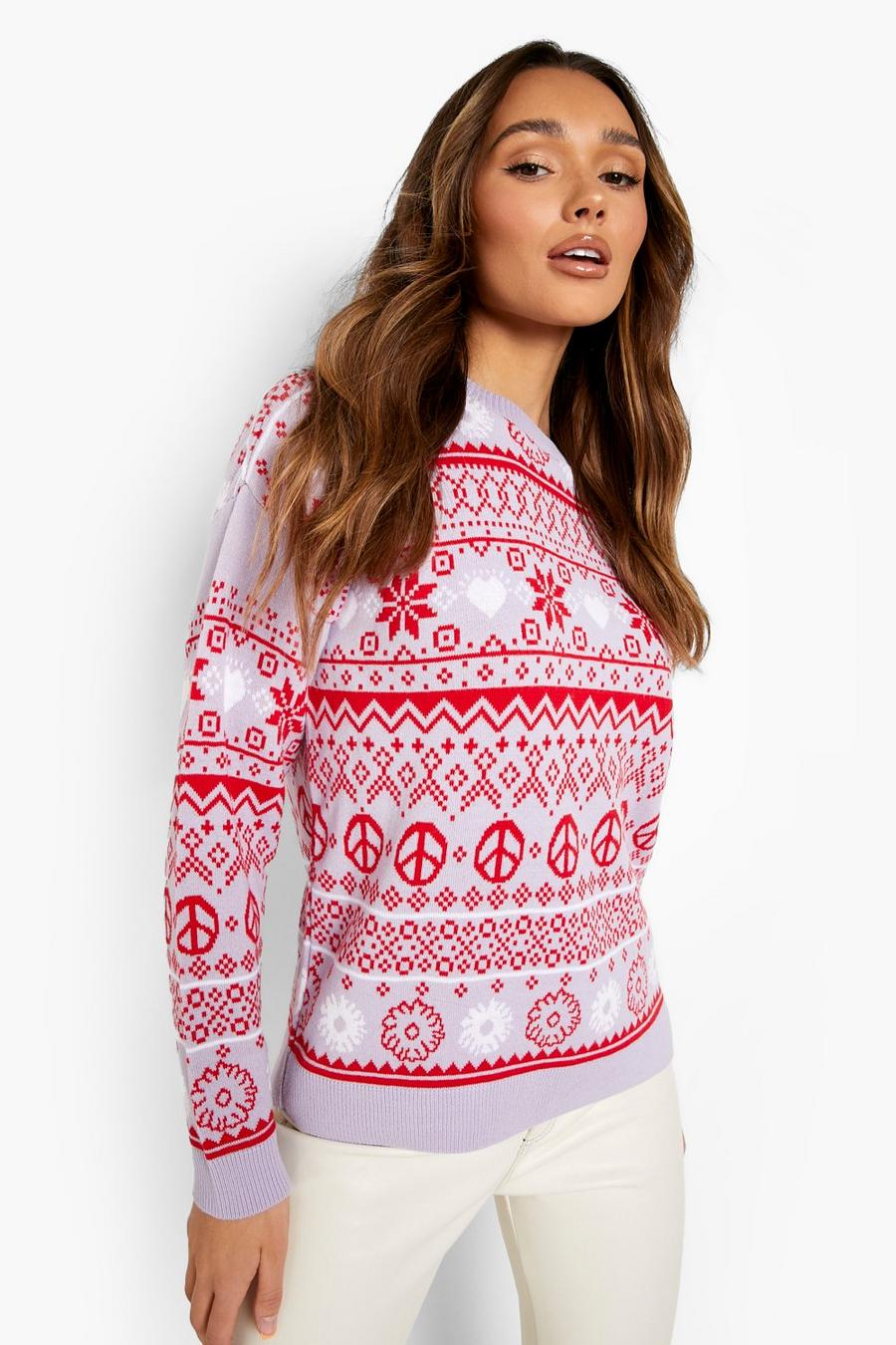 Lilac Fairisle Christmas Sweater image number 1