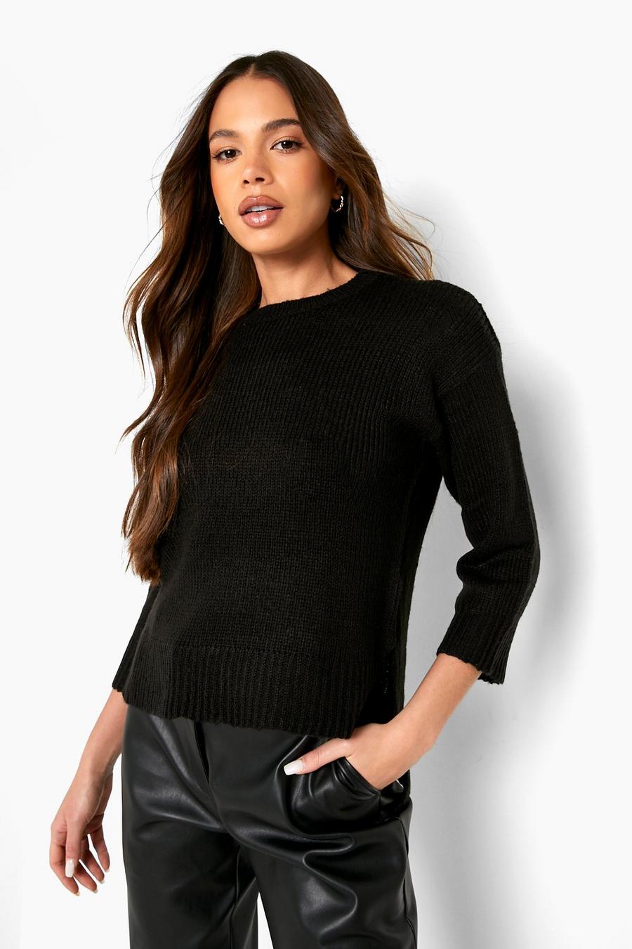 Black Basic Sweater image number 1