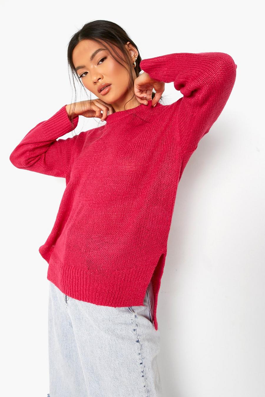 Cerise pink Basic Sweater