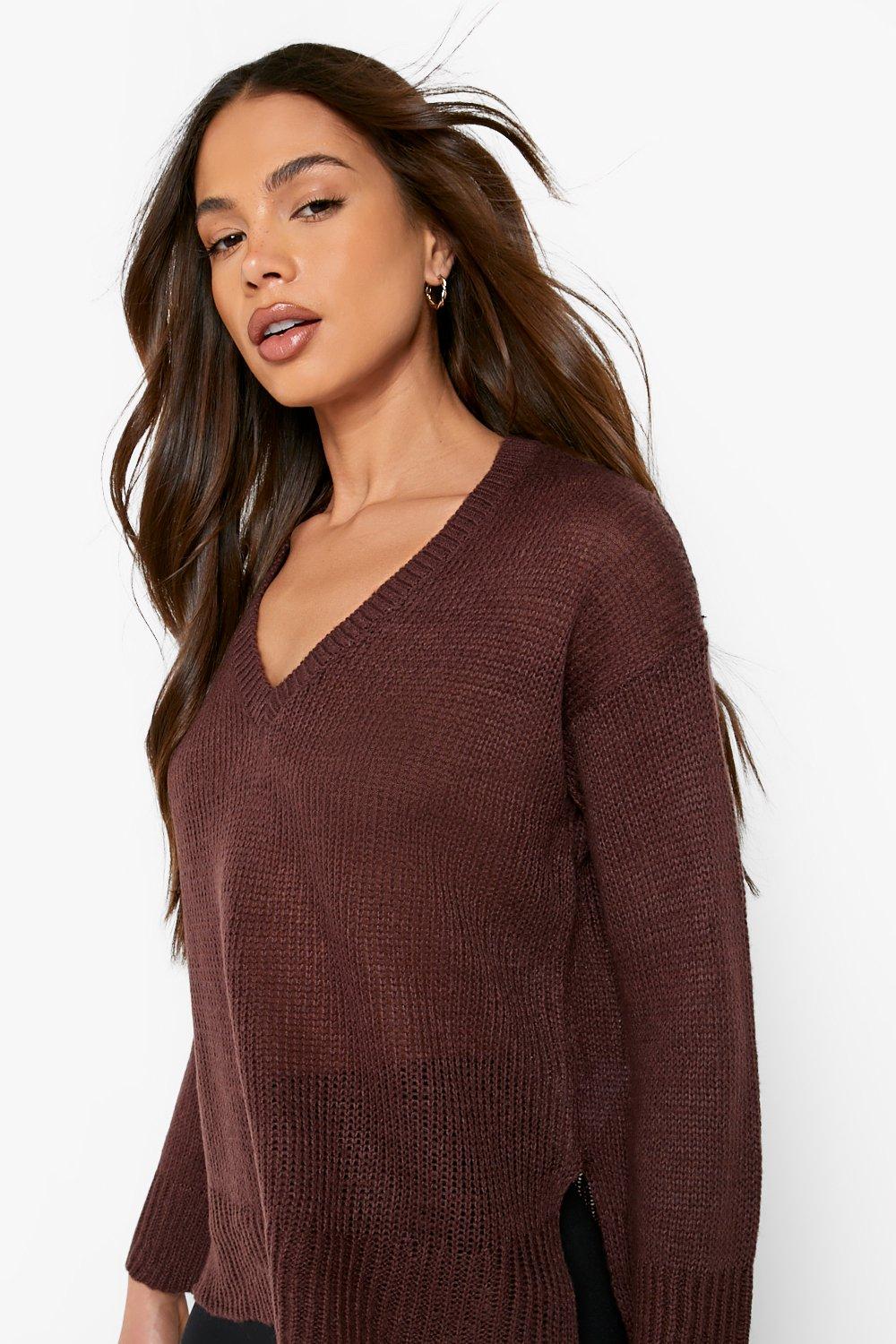 v neck slouchy sweater