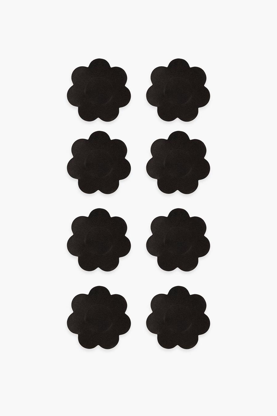 Brushworks - Copri-capezzoli in raso neri - 4 paia, Black nero