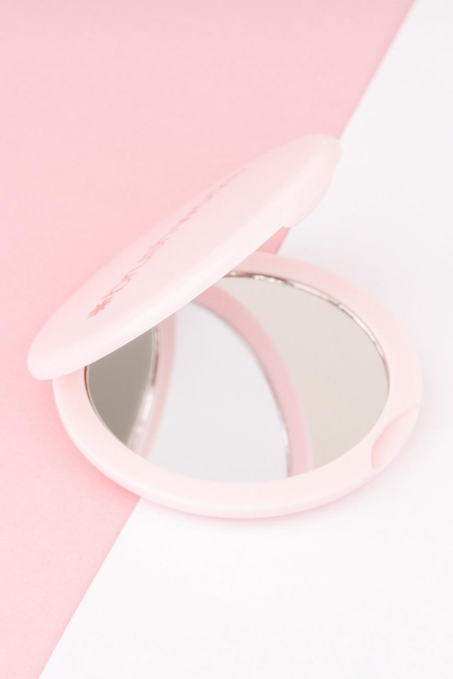 Pink rose Brushworks Compact Mirror