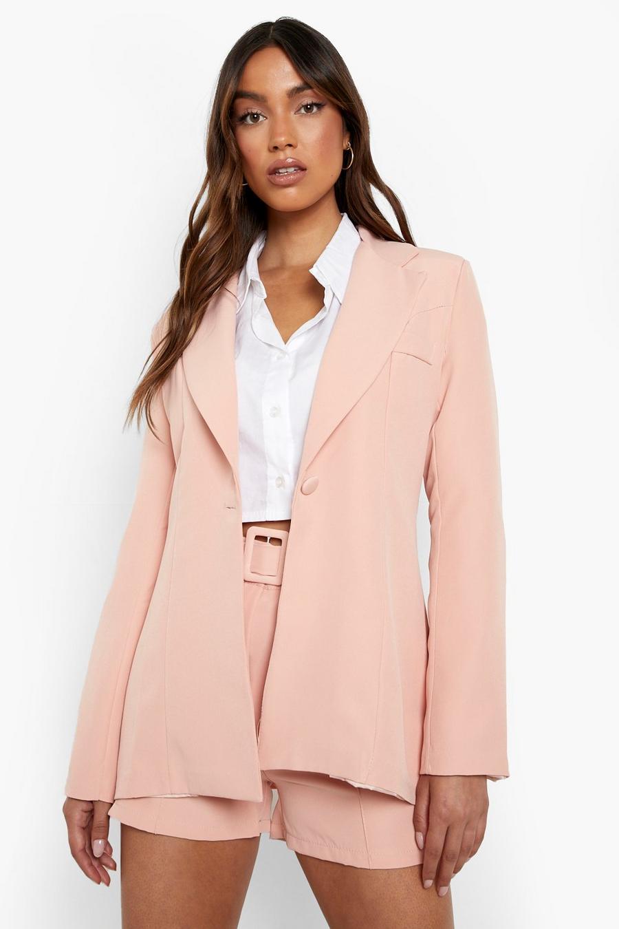 Blush Fitted Tailored Blazer image number 1
