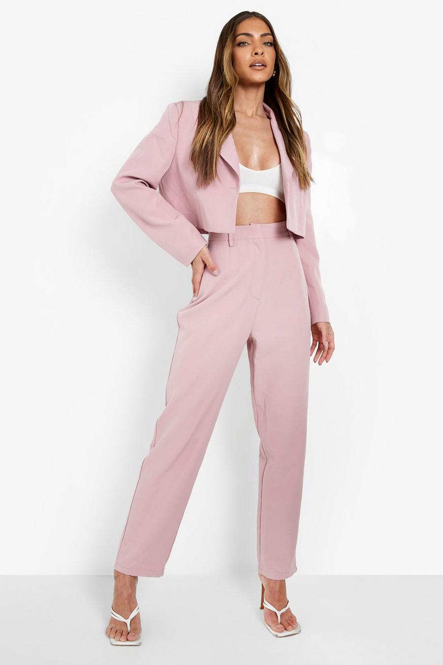 Blush Mix & Match Tonal Ankle Grazer Trousers image number 1