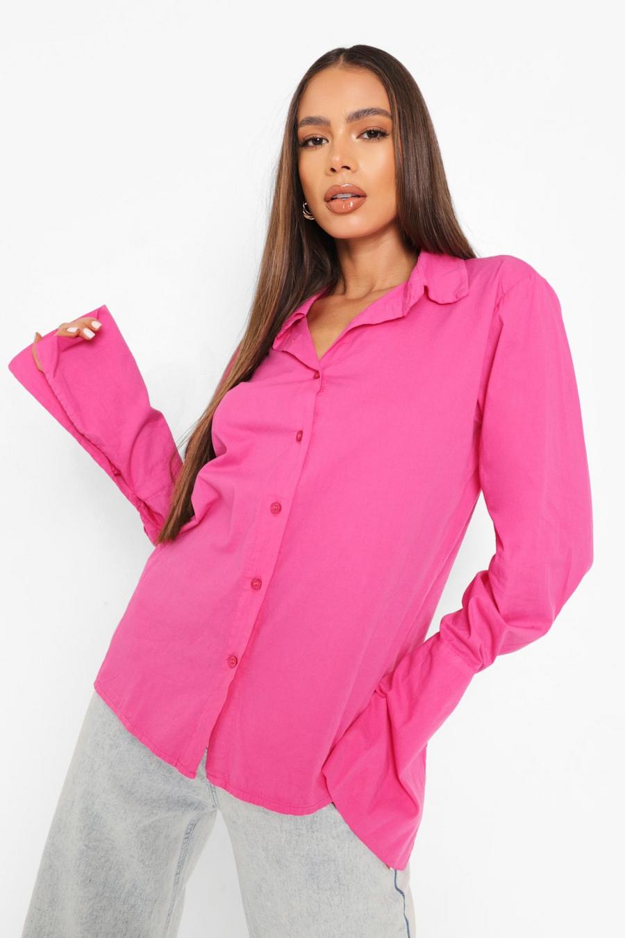 Magenta Brights Deep Cuff Relaxed Fit Shirt image number 1