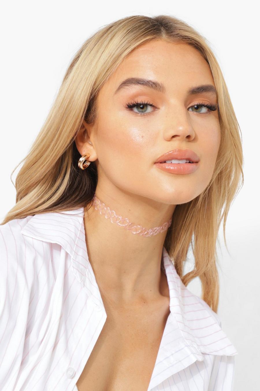 Rosa Tattoo-Choker, Baby pink image number 1