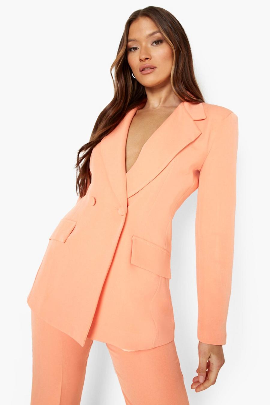Coral Plunge Tailored Fitted Blazer image number 1