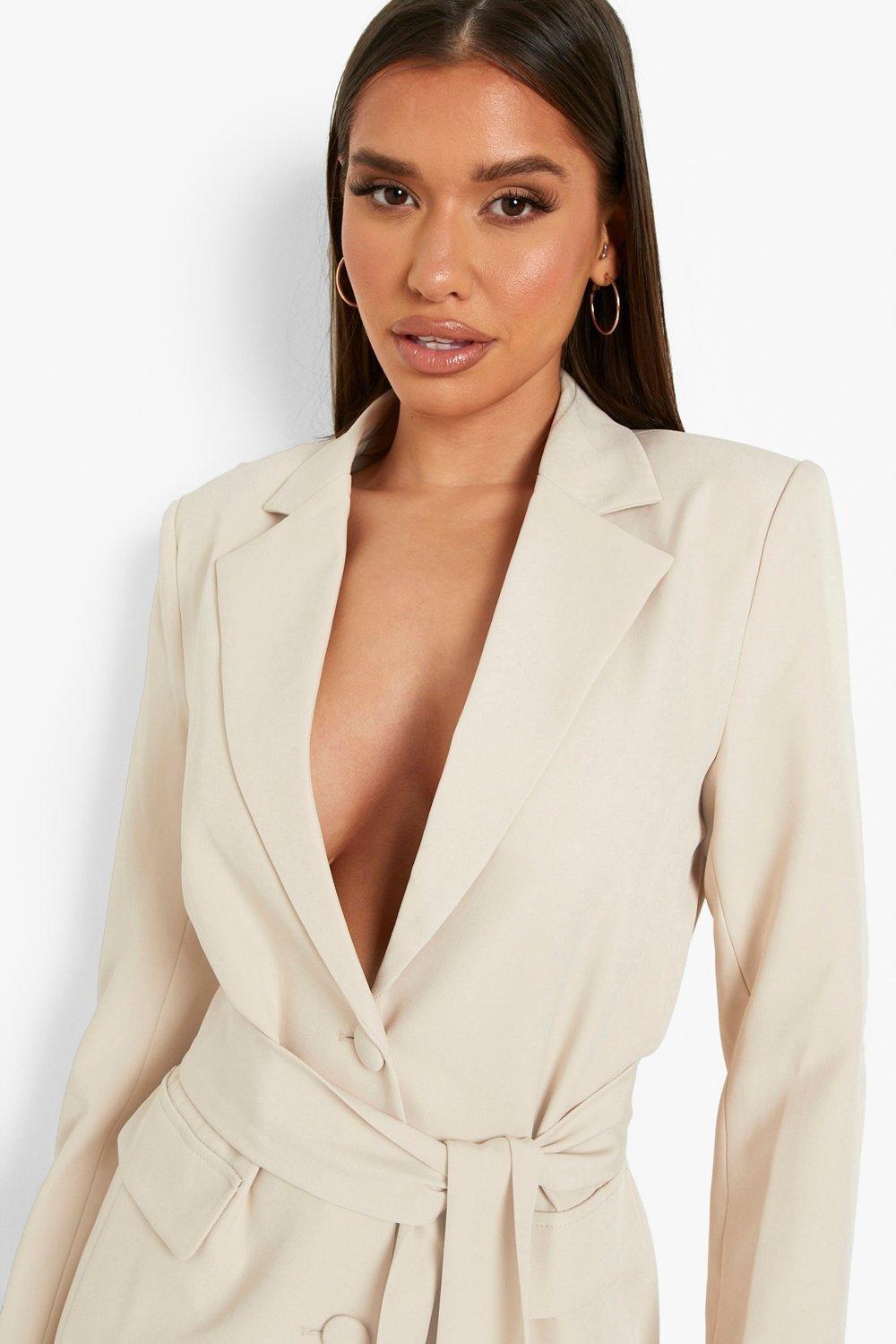 Tailored Tie Waist Blazer | boohoo