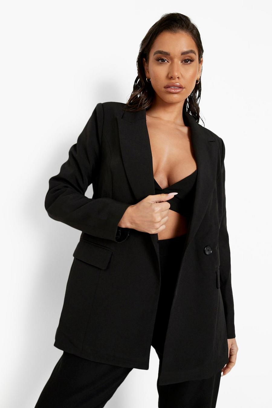 Black Tailored Relaxed Fit Mansy Blazer image number 1
