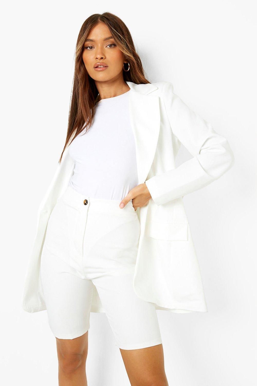 Longline Contrast Button Tailored Blazer