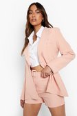 Blush Seam Front Belted Tailored Shorts