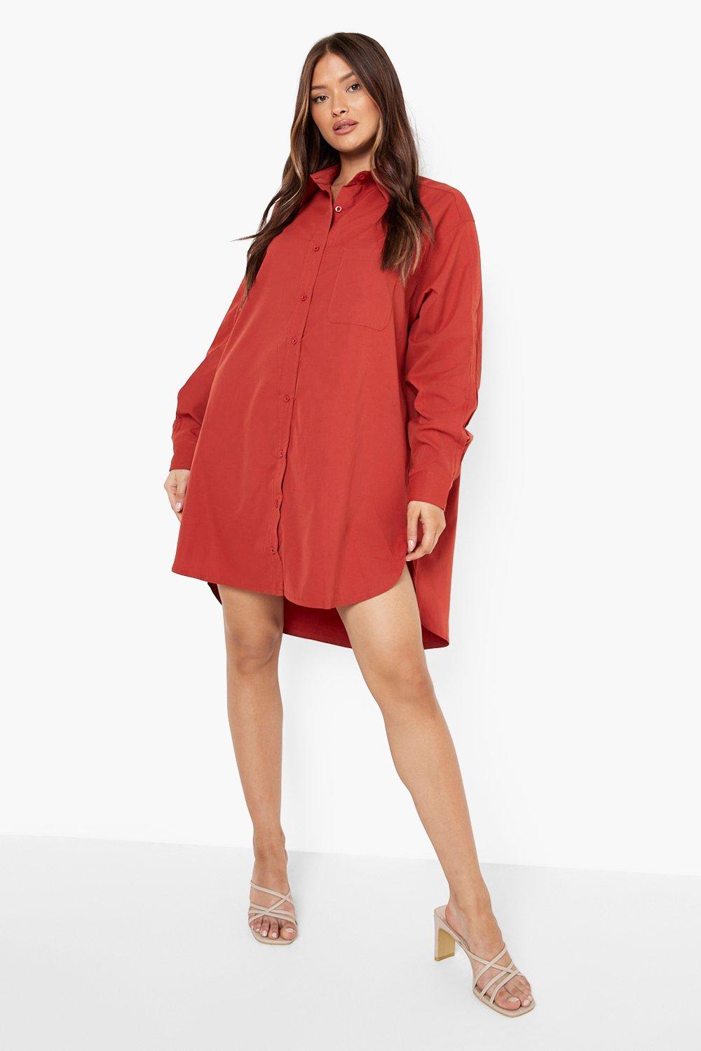 Robe chemise oversize asym trique