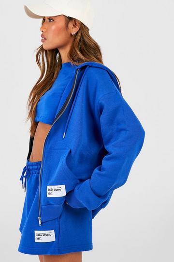 3 Piece T-Shirt Short Zip Through Tracksuit cobalt