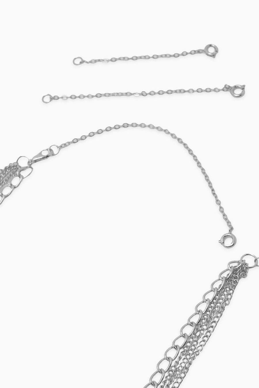 Silver 3 Pack Necklace Chain Extenders image number 1