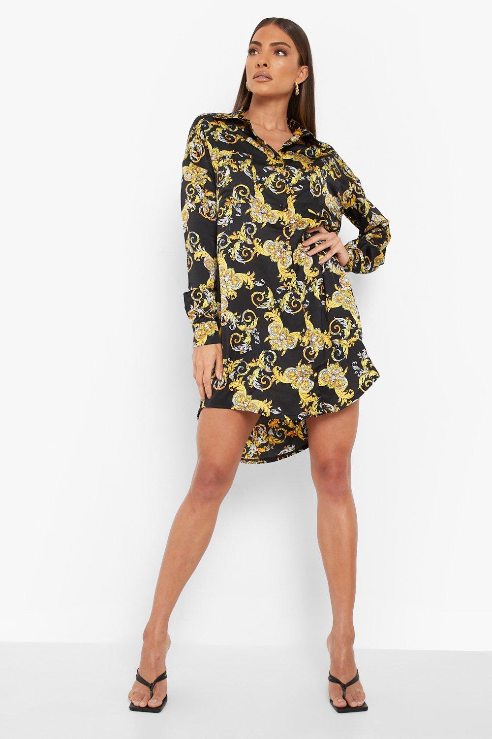 Chain Print Shirt Dress