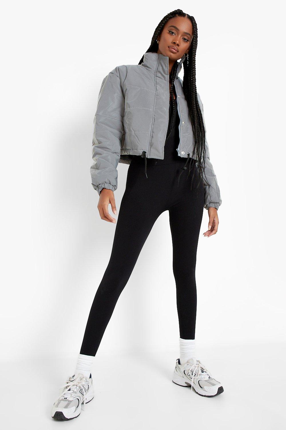 REFLECTIVE CROP PUFFER JACKET