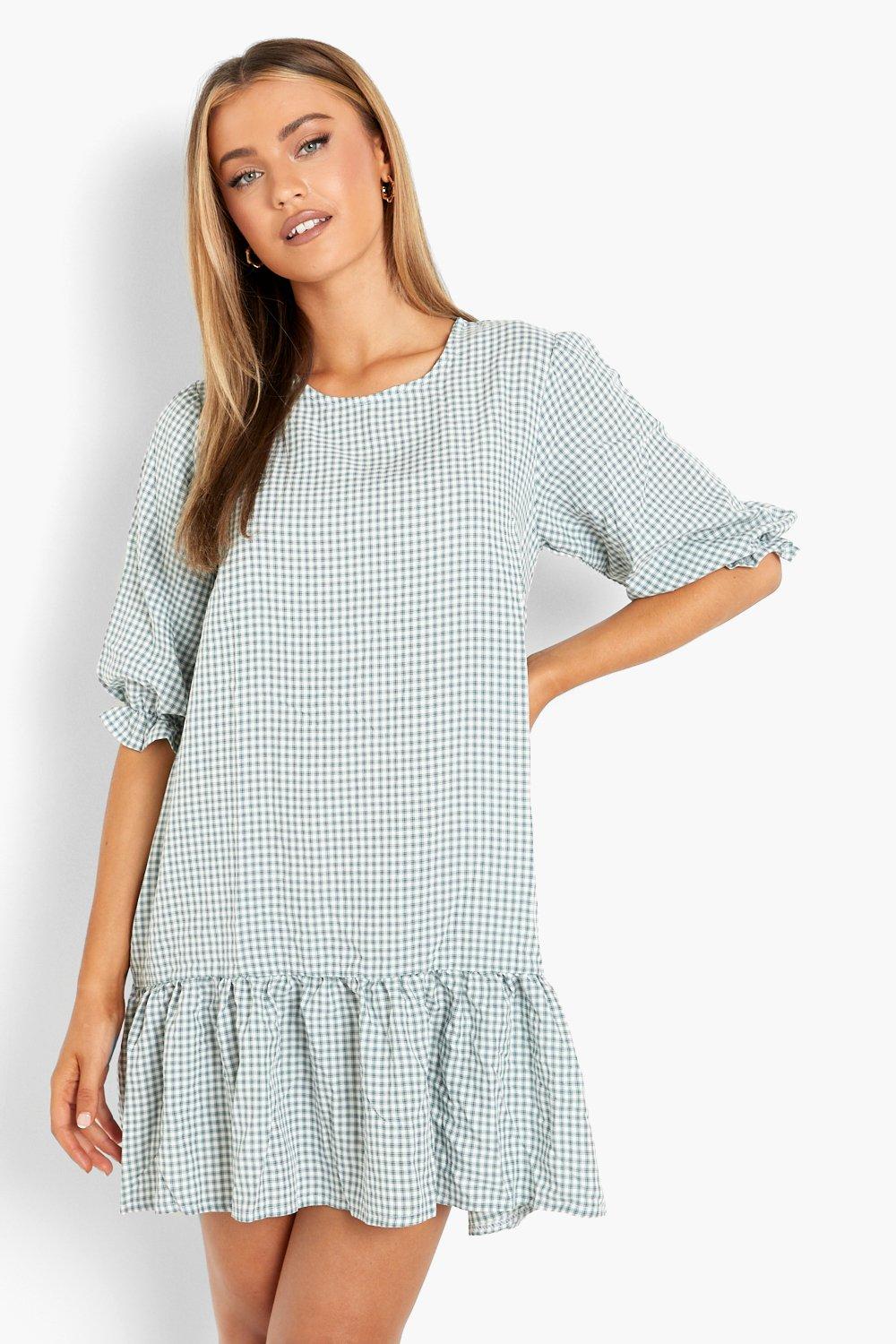 Gingham shop shift dress