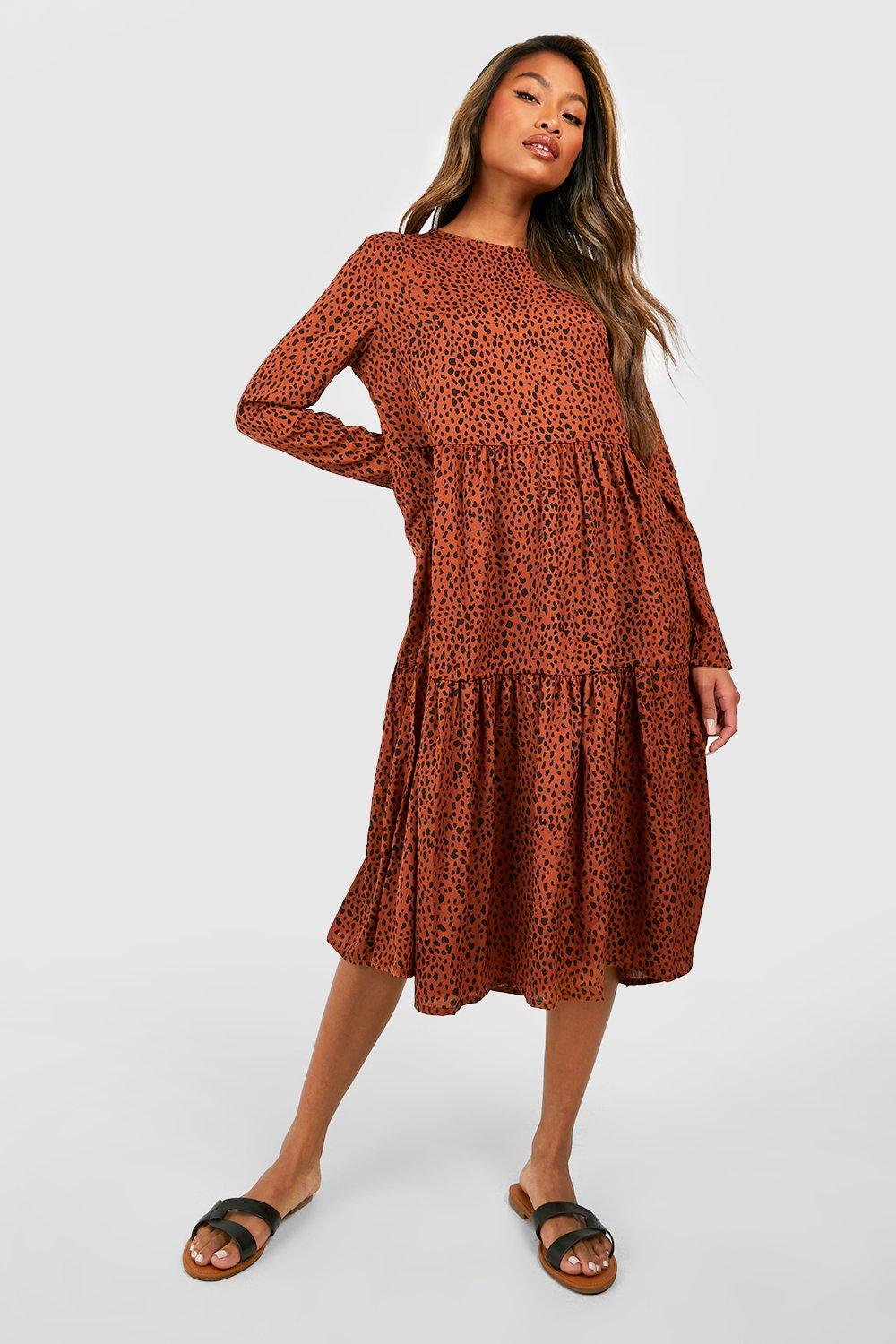 Terracotta polka dot dress sale