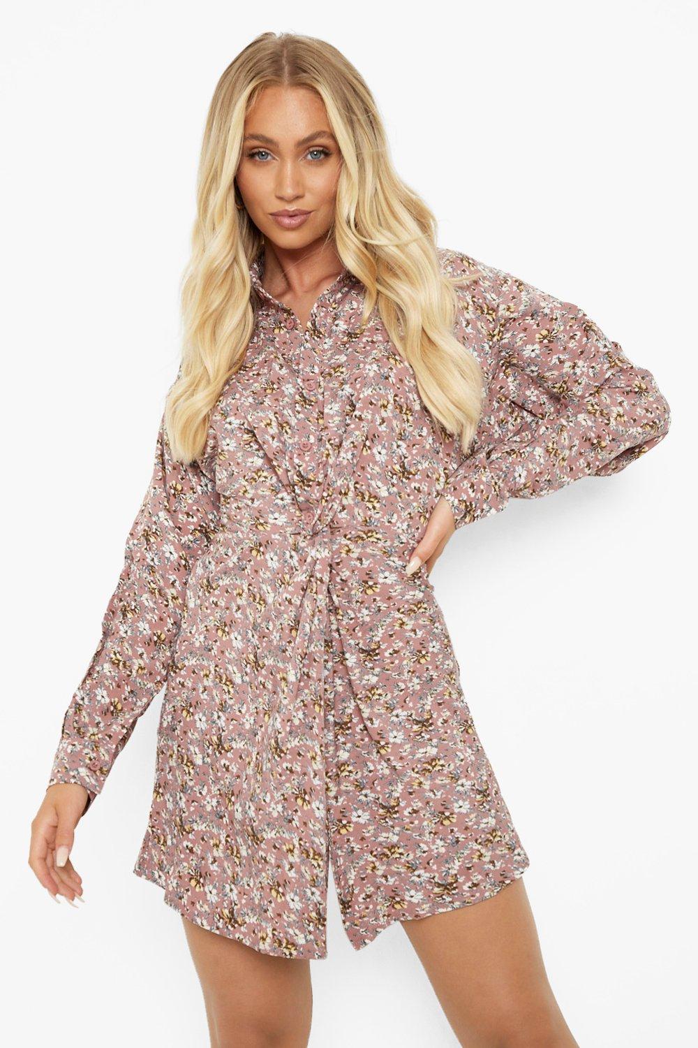 Floral Shirt Dress boohoo