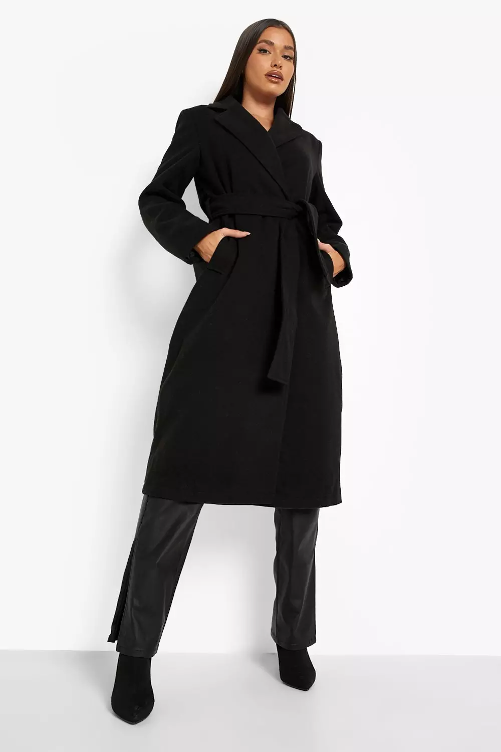 Wool look store trench coat