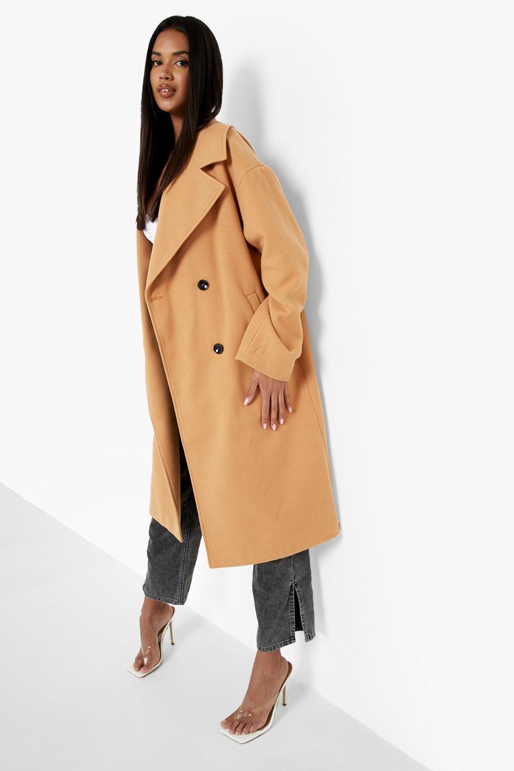 Boohoo tan outlet coat