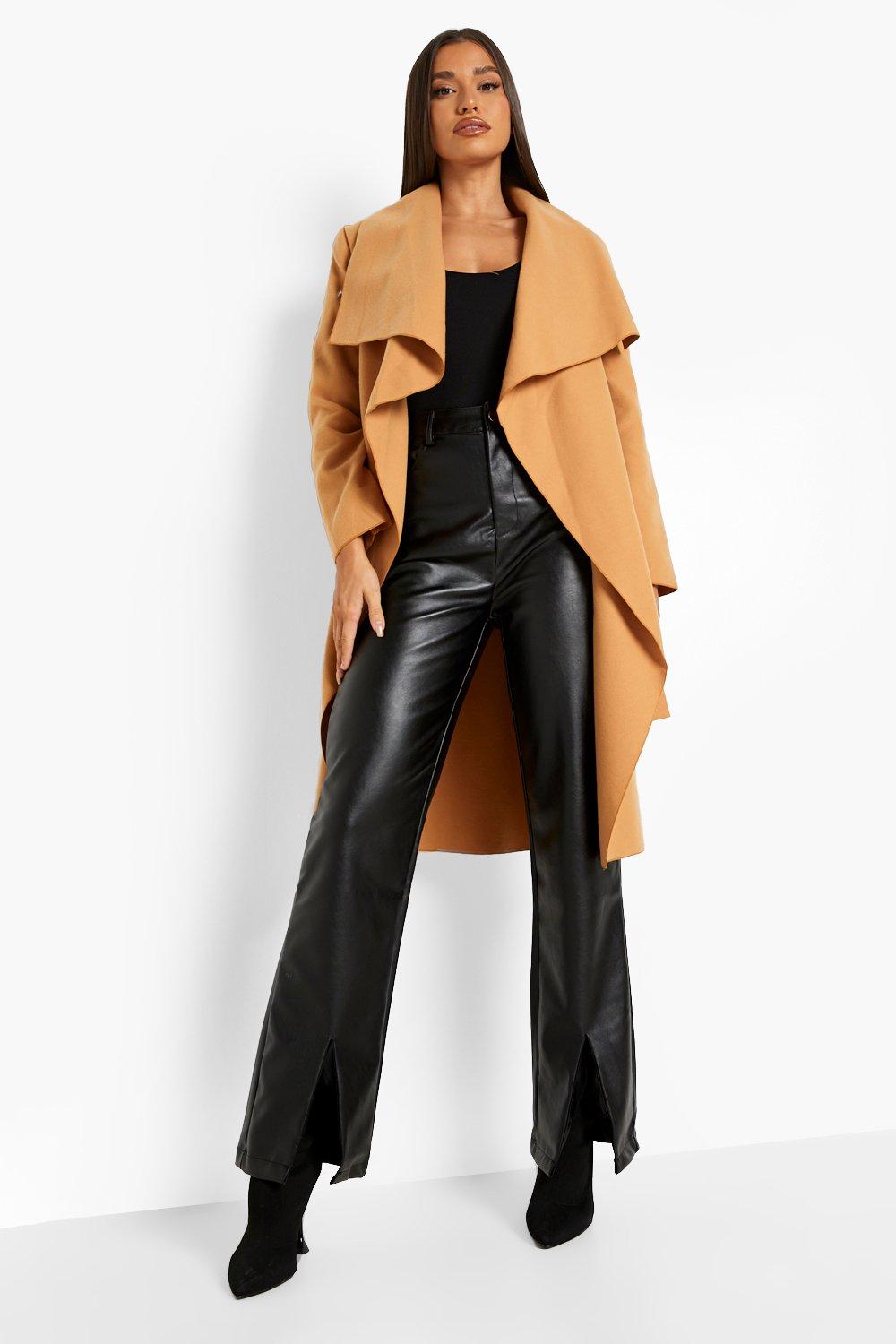 Belted waterfall sale coat boohoo