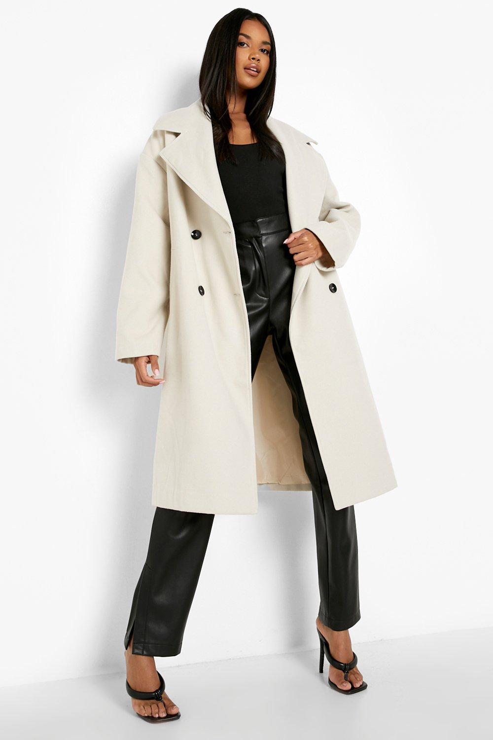 Long white wool clearance coat