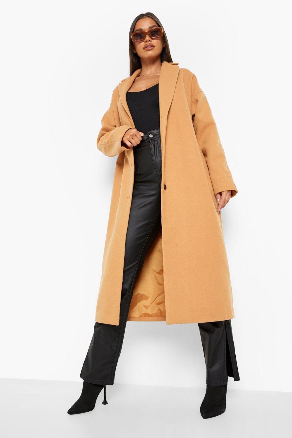 Boohoo cheap camel coat